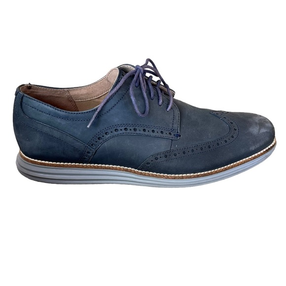 Cole Haan Original Grand Wingtip Oxford Blazer Blue C26473 Shoes Mens Size 10.5M - Picture 3 of 15